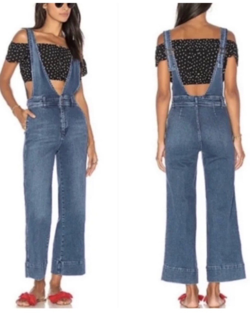 Free People Wide Leg Overalls